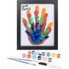 image:imageAmericanflat Family Handprint Kit with Polished Plexiglass  8x10 Frame with Five Panels for DIY Prints  Includes Washable Paint Brushes and Marker  Keepsake Frame for Wall Display  BlackFamily Handprints Kit
