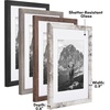 image:imageAmericanflat 5x7 Picture Frame Set of 4  Use as 4x6 Picture Frame with Mat or 5x7 Frame Without Mat  Rustic Picture Frames with Textured Engineered Wood Shatter Resistant Glass and EaselRustic Lodge