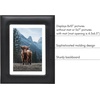 image:imageAmericanflat 8x10 Picture Frame in Black with Polished Glass and Vegan Leather  Displays 5x7 With Mat and 8x10 Without Mat  Horizontal and Vertical Formats for Wall and Tabletop
