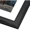 image:imageAmericanflat 8x10 Picture Frame in Black with Polished Glass and Vegan Leather  Displays 5x7 With Mat and 8x10 Without Mat  Horizontal and Vertical Formats for Wall and Tabletop