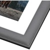 image:imageAmericanflat 8x10 Picture Frame in Grey with Polished Glass and Vegan Leather  Displays 5x7 With Mat and 8x10 Without Mat  Horizontal and Vertical Formats for Wall and Tabletop