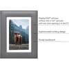 image:imageAmericanflat 8x10 Picture Frame in Grey with Polished Glass and Vegan Leather  Displays 5x7 With Mat and 8x10 Without Mat  Horizontal and Vertical Formats for Wall and Tabletop