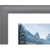 image:imageAmericanflat 8x10 Picture Frame in Grey with Polished Glass and Vegan Leather  Displays 5x7 With Mat and 8x10 Without Mat  Horizontal and Vertical Formats for Wall and Tabletop