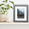 image:imageAmericanflat 8x10 Picture Frame in Grey with Polished Glass and Vegan Leather  Displays 5x7 With Mat and 8x10 Without Mat  Horizontal and Vertical Formats for Wall and Tabletop