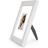 image:imageAmericanflat 8x8 Picture Frame  Matted to 4x4  Engineered Wood  White  Shatterresistant glass wall or tabletop display with included easel sawtooth hangers included use with or without mat