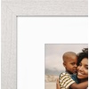 image:imageAmericanflat 8x8 Picture Frame  Matted to 4x4  Engineered Wood  White  Shatterresistant glass wall or tabletop display with included easel sawtooth hangers included use with or without mat