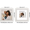 image:imageAmericanflat 8x8 Picture Frame  Matted to 4x4  Engineered Wood  White  Shatterresistant glass wall or tabletop display with included easel sawtooth hangers included use with or without mat