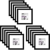 image:imageAmericanflat 8x8 Picture Frame in Black  Displays 4x4 with Mat and 8x8 Without Mat  Engineered Wood with ShatterResistant Glass  Horizontal and Vertical Formats for Wall and Tabletop 15 Pack