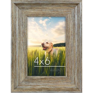 image:imageAmericanflat 8x10 Rustic Picture Frame in Driftwood Grey with Polished Glass  Horizontal and Vertical Formats for Wall and TabletopMetallic Grey