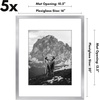 image:imageAmericanflat 16x20 Poster Frame 5Pack  Matted to 11x14  Silver  Slim Molding construction Polished plexiglass front hangs vertical or horizontal sawtooth hangers included