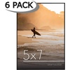 image:imageAmericanflat 5x7 Picture Frame 6Pack  Black  Frontloading design Shatterresistant glass fits photos posters and art
