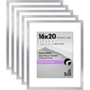 image:imageAmericanflat 16x20 Poster Frame 5Pack  Matted to 11x14  Silver  Slim Molding construction Polished plexiglass front hangs vertical or horizontal sawtooth hangers included