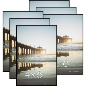 image:imageAmericanflat 4x6 Picture Frame 6Pack  Black  Frontloading design Shatterresistant glass fits photos posters and art