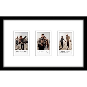 image:imageAmericanflat 7x12 Picture Frame with 3 Openings for 2x3 InstantPrint Photos  Black Mini Picture Frames for Tabletop and Wall Display with ShatterResistant Glass