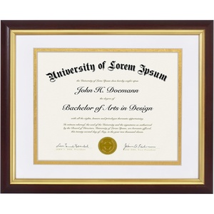 image:imageAmericanflat Diploma Frame with ShatterResistant GlassUse as 85x11 Frame withMat or Display Documents Without MatCertificate Frames with Engineered Wood for Wall DisplayWhite 11X14 Pack of 12Mahogany  Gold